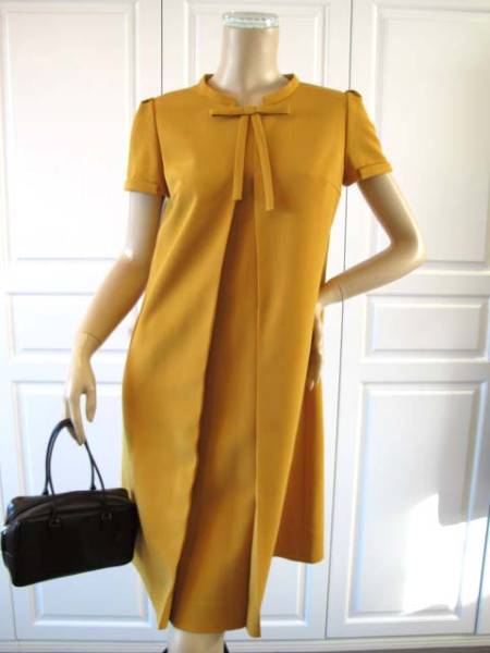 Rene basic ルネ　リボンワンピース　＃38　マスタード　美品