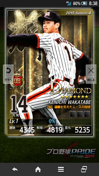 プロ野球 プライド ４輝 OB 若田部 新品 ソフトバンク ホークス