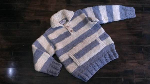 KANATA カナタ 美品　貴重　カナダ製カウチンニットボーダー柄