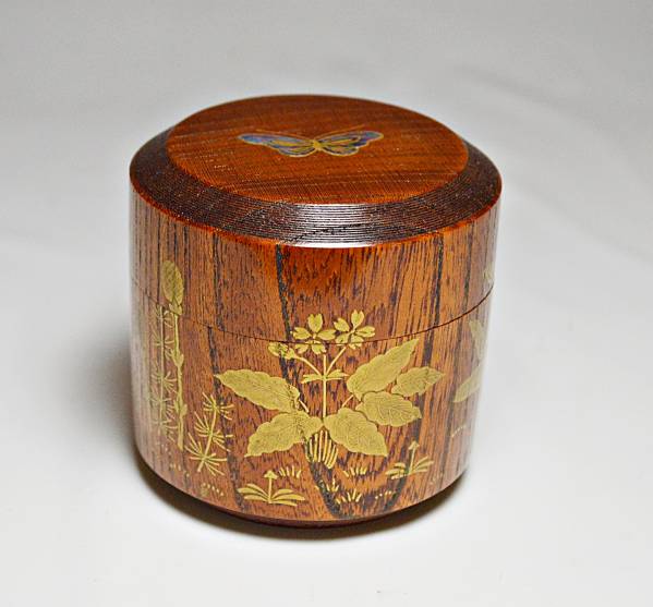 井筒鳳斉造 鷺草蒔絵 長棗 共箱 茶道具 井筒鳳斉造 鷺草蒔絵 長棗 共箱 茶道具 茶道具 大棗 玉絵 鵬雲斎好