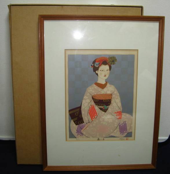 森田曠平 舞子四題 師走 限定版 木版画 額装 美人画 古美術 森田曠平 舞子四題 師走 限定版 木版画 額装 美人画 古美術 Yahoo!