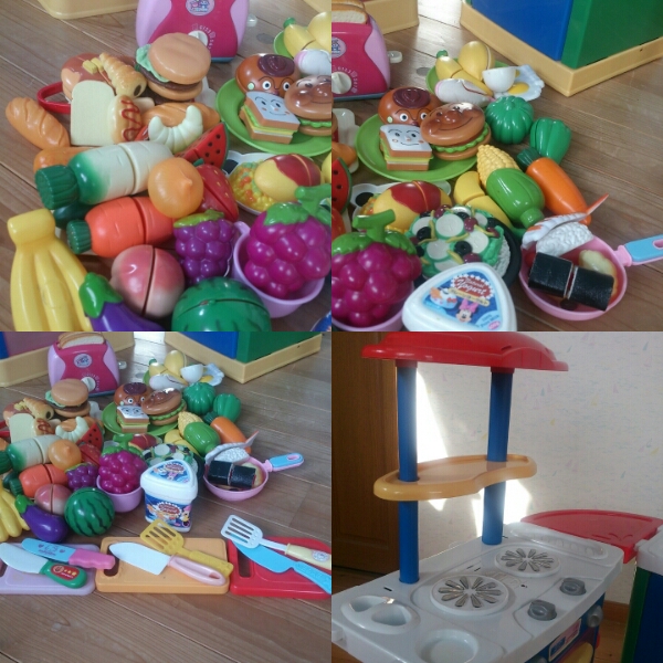 キッチンシンク☆おままごとセット☆野菜、包丁、お皿付き