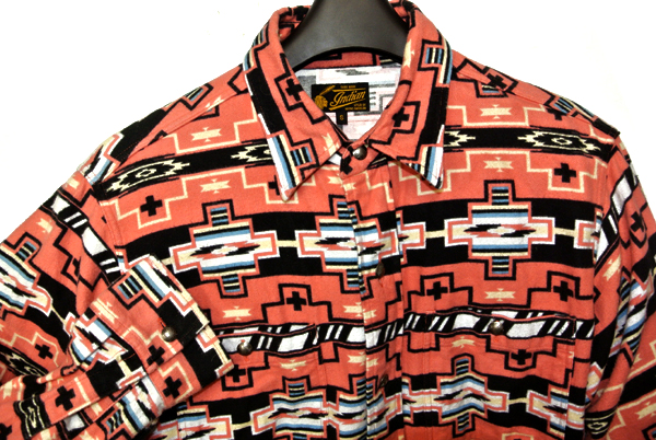 美品 東洋 インディアン ネイティブ柄 プリントネル 長袖/M相当