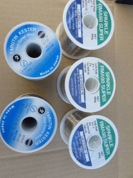 糸半田・千住スパークル半田0.5Φ（3巻）Kester1Φ（2巻）