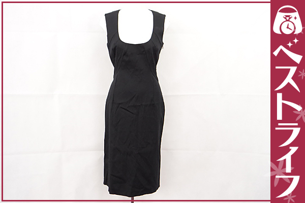 1円 本物 ドルチェ＆ガッバーナ ノースリーブワンピース 黒