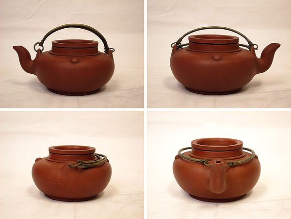 倉】中国茶器 宣興紫砂 茶壺 朱泥 丸型急須 煎茶道具/A 陶芸 工芸品