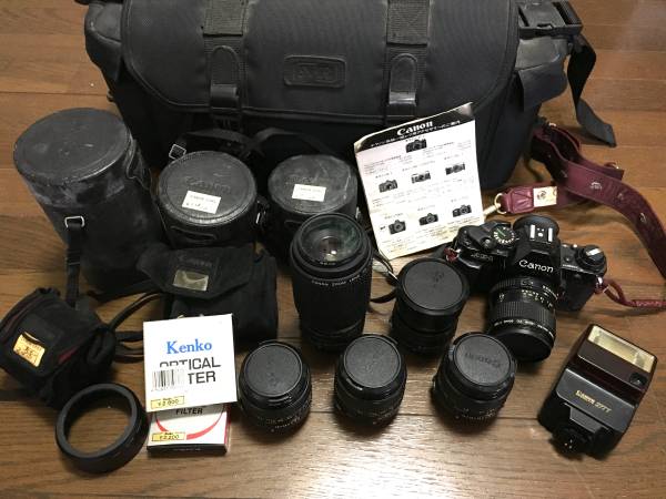 Canon キャノン AE-1 ブラック レンズ6個セット 他付属品 家電、AV