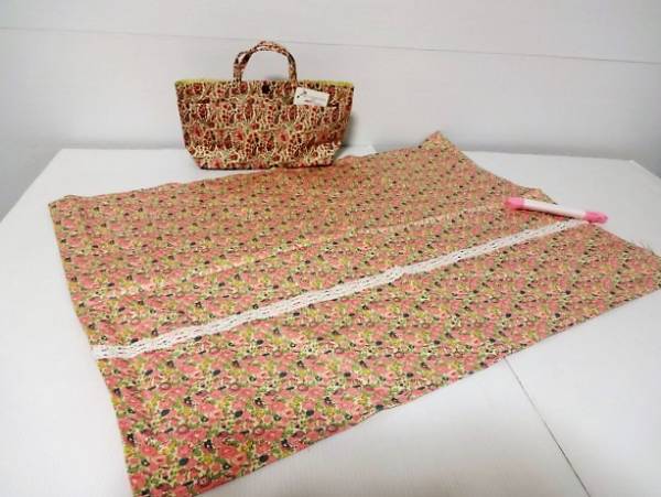 リバティ新品リバティ柄トートバッグ＆マルチクロス(エプロン）