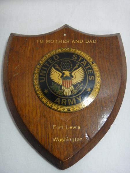 ビンテージ US ARMY 木製ミリタリー タペストリー 壁掛け