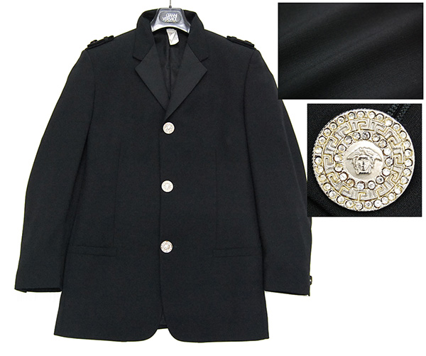 極上！ヴェルサーチ メデューサ釦 シルク混 デザインジャケット