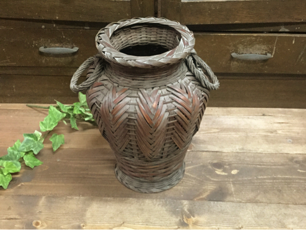 花器 竹籠 花籠 | 穂英斉 竹編 花篭 二重編込 茶道具 華道