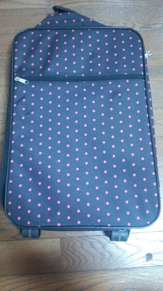 キャリーバッグ 折りたたみ ドット ピンク_1