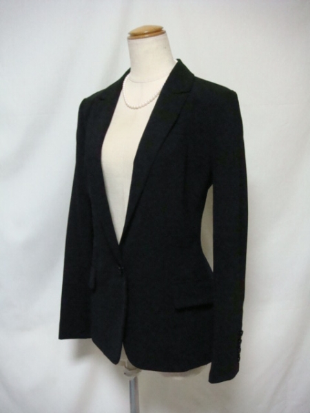 J5新品BASIQUESdeVILLE♪洗練テーラードジャケット黒LLオフィス