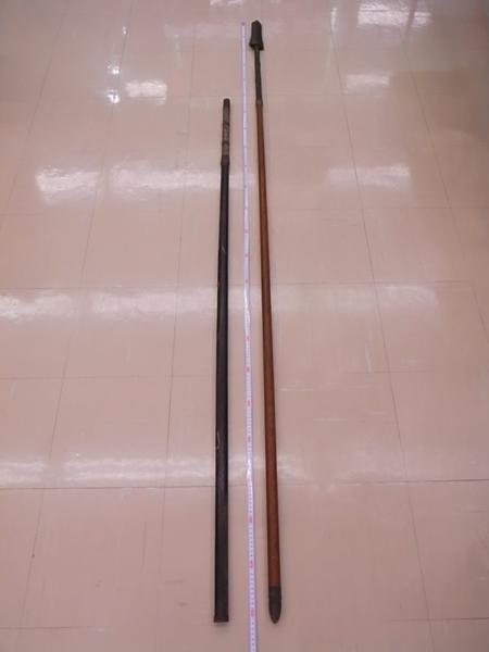 ◎ 武具 骨董 槍 柄のみ 剣先なし 2本セット