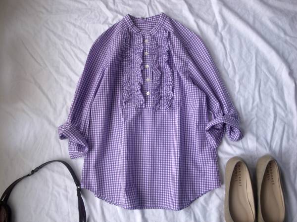 マカフィー MACPHEE ギンガムチェック柄 プルオーバーシャツ