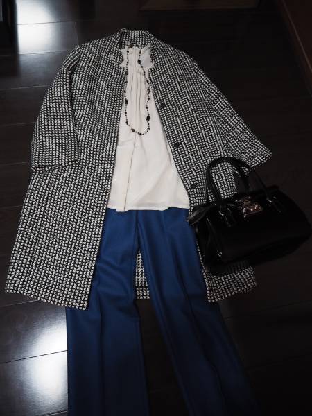 'S Max Mara スプリングコート 黒白 サイズUK8 S~M