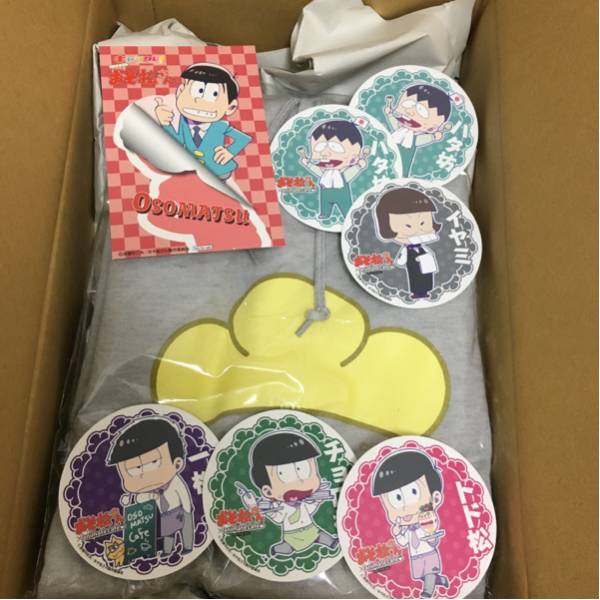 おそ松さんパーカー グレー 十四松 XL コースター等付き 送込み