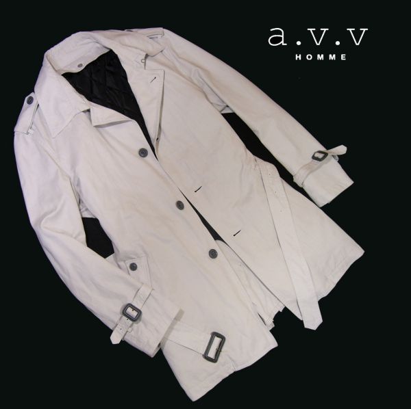 USED★ a.v.v HOMME ミッシェルクラン ライナー付 コート LG XL