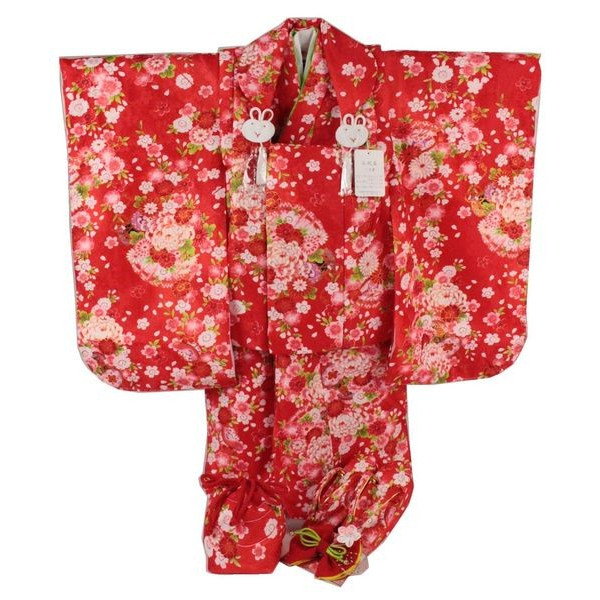 1円 ひな祭り 七五三 3歳～4歳 被布コートセット 祝い着 KHS-25