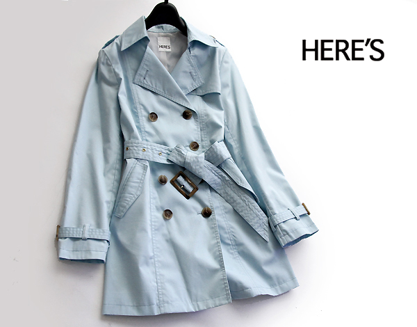 HERE’Sヒアーズ■背裏スプリングミディトレンチコートB38M