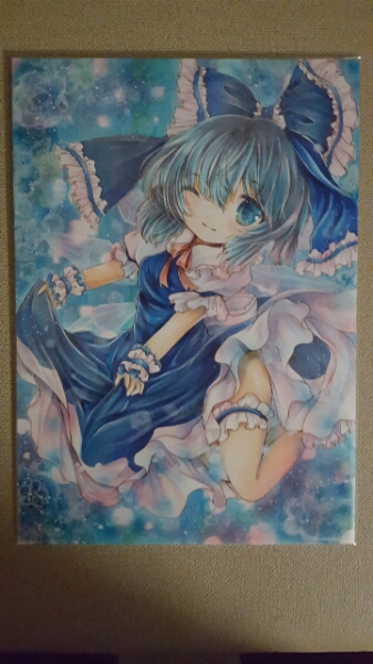 手書きイラスト「東方 チルノ」A4サイズ