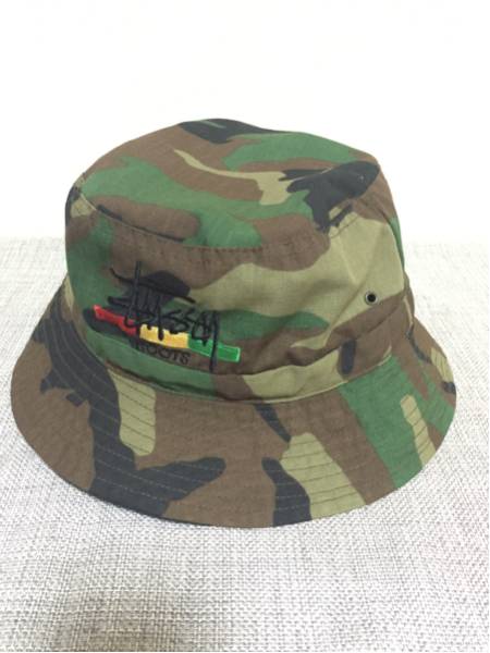 OLD stussy 90s 迷彩 バケットハット スチューシー 帽子 USA製