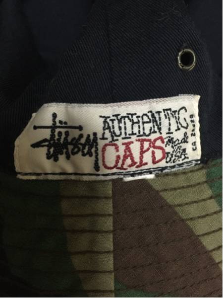 OLD stussy 90s 迷彩 バケットハット スチューシー 帽子 USA製