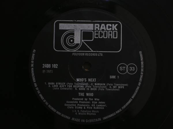 UKプレス◇THE WHO/NEXT(1) A//1 B//2
