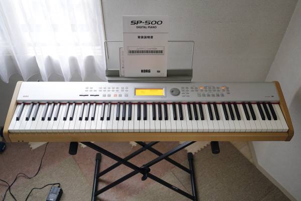 【中古】KORG SP-500 電子ピアノ 説明書 電源コード 譜面立て付