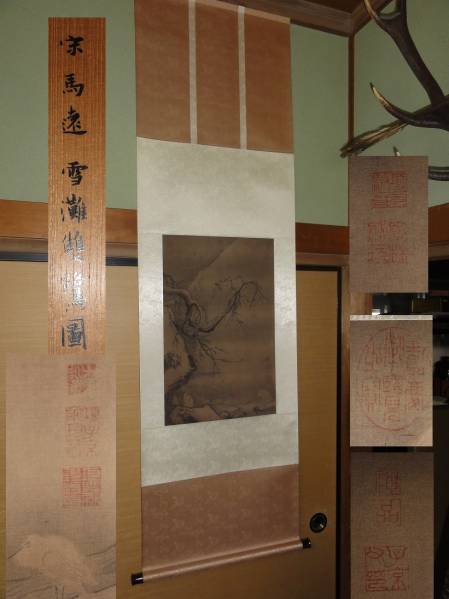 中国画・絹本図・共箱・宗馬遠・