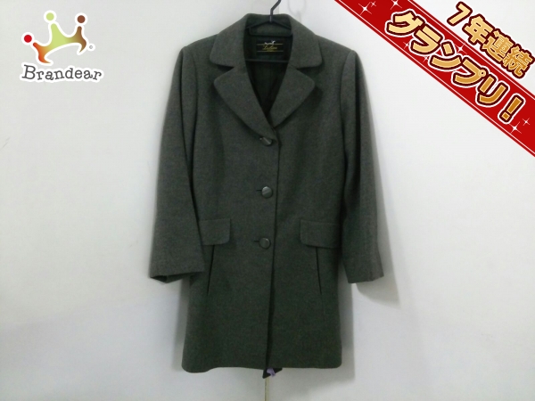 レリアン コート 13 レディース 美品 ダークグリーン 冬物