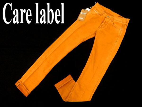 未使用△定31，320円 LEON搭載 ケアレーベル カラーデニム 橙 28