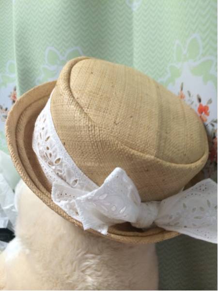 新品！レア！ジェーンマープル麦わら帽子・白レース