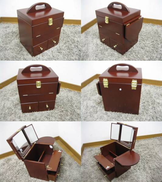 【送料無料】アウトレット激安カグラック☆３面鏡コスメボックス