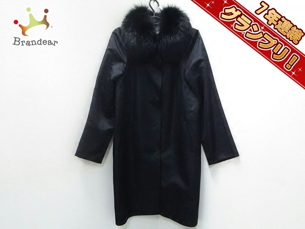 アドーア コート 38 レディース 新品同様 黒 光沢/冬物 ADORE