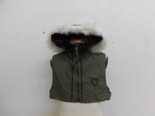 (969)HUMAN MADE フード付きベスト カーキ USED