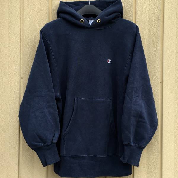 90s Champion リバース パーカー 無地 ネイビー M / ビンテージ