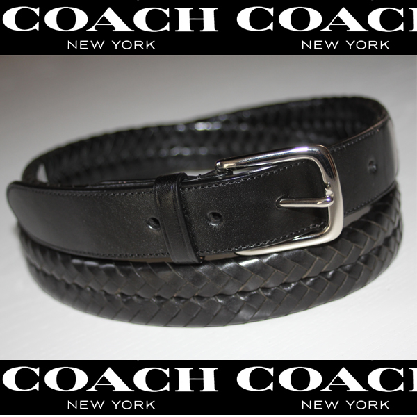 大きいサイズ★未使用★コーチ★編込メッシュ★ベルト黒42in
