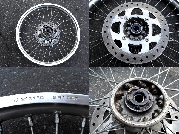 KDX125 フロントホイール ディスク付き 中古 自動車、オートバイ