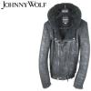 定1.9万 ジョニーウルフ ブラックFムートンライダースジャケット