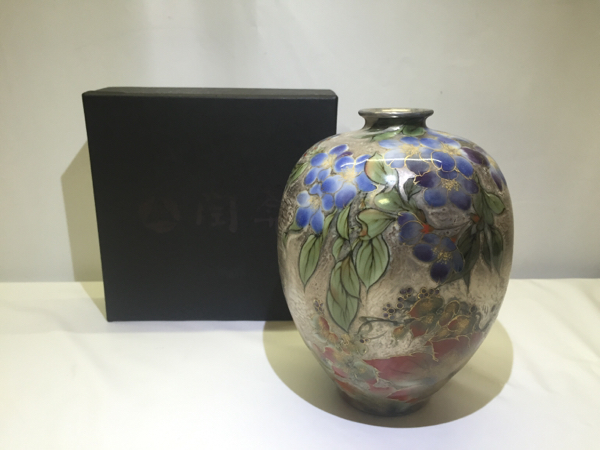 京焼き 清水焼 陶あん 花瓶 箱付き 美品 中古 京焼 清水焼 陶あん