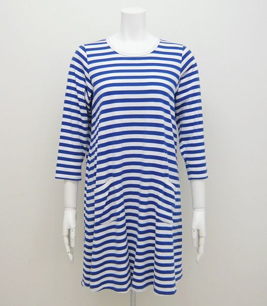 marimekko マリメッコ ボーダーワンピース 160cm 青×白