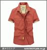 J193新品メンズ半袖シャツ ミリタリー切替 赤3XL