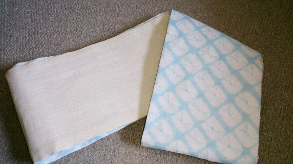 浴衣 半幅帯 絞り柄/麻無地