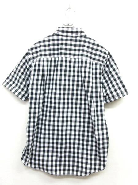 ノースフェイス 半袖 ギンガムチェック シャツ XL 良品(2)/白黒