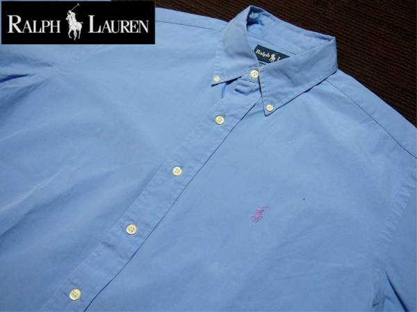 《新品未使用》ポロ ラルフローレン半袖シャツブルー　USサイズ