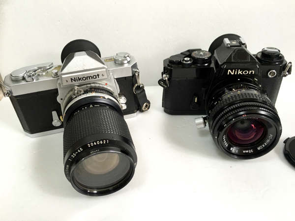 ニコン 昔の一眼レフ NIKON と Nikomat 2台 ジャンク品