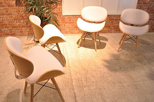 FF9ATX*北欧スタイル曲り木チェアー4脚セット1円outlet椅子美品