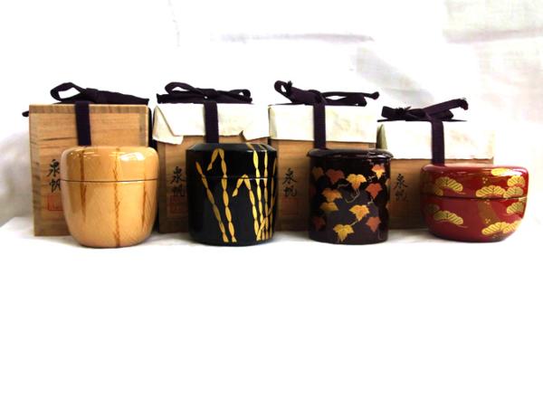 高級茶セット(未開封) 人気の新作アイテムも続々入荷中 質39top 茶道具 四季棗 吹雪/白/金