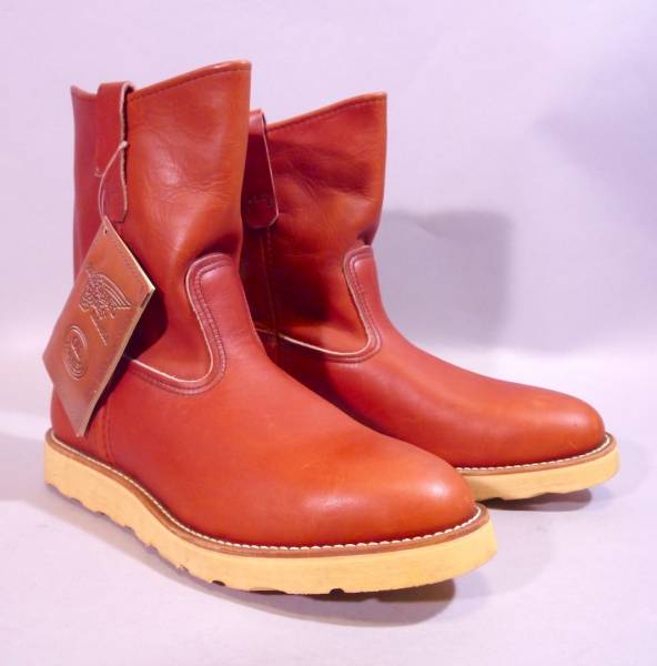 極上革質REDWING866初期赤茶92年製ペコスブーツ9.5D緑犬タグ新品
